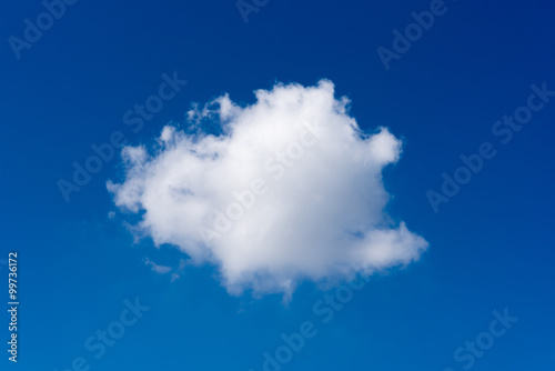 Beautiful cloudscape of nature single white cloud only one on blue sky background in daytime