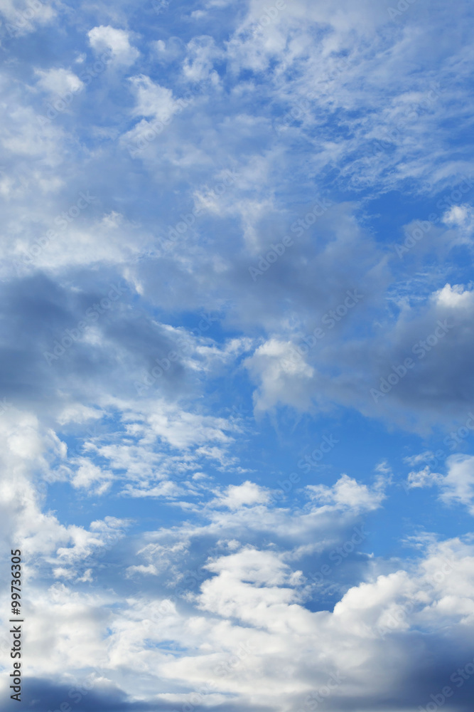 white cloudy and blue sky for weather background