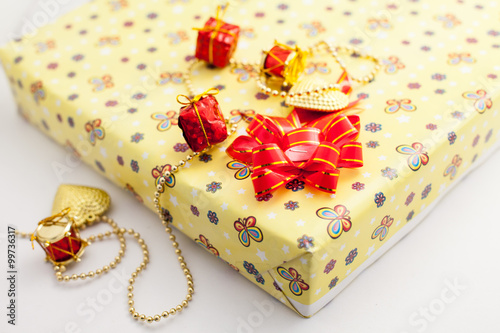 gift box on white background. for happy new year and valentine day