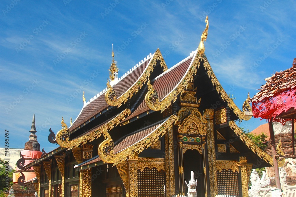  Wat inthakin  temple at chiang mai Thailand