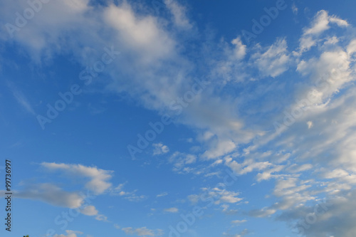 blue sky with clouds, clear weather sky background © sutichak