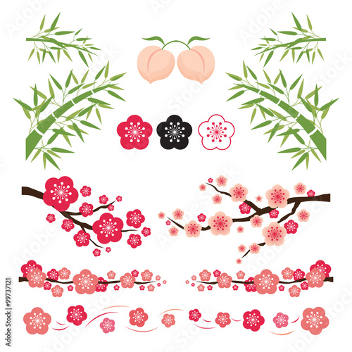 Plum Blossom and Bamboo Ornament, National Flower of the Republic of China