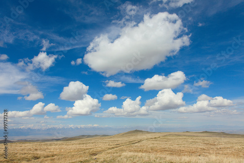 The alpine steppe in the mountains of central Asia