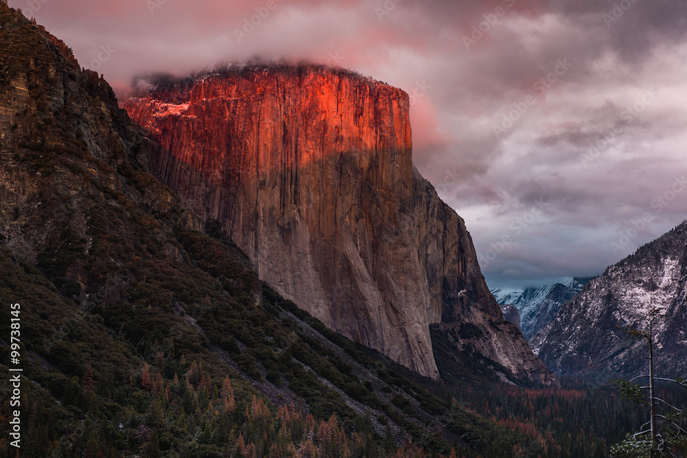 Naklejka premium Tunnel View overlook, Yosemite National Park