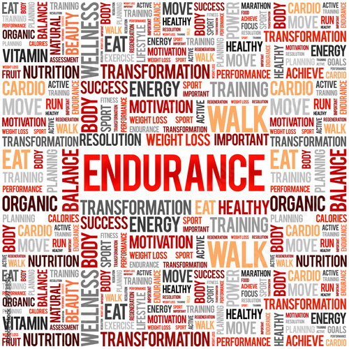 ENDURANCE word cloud background, health concept