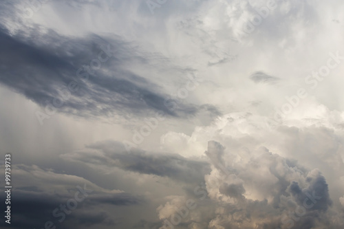 Fototapeta Naklejka Na Ścianę i Meble -  fluffy cloud on sky, dramatic cloudy sky background