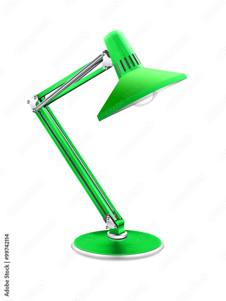 Schreibtischlampe,grün, freigestellt Schreibtischlampe,grün, freigestellt