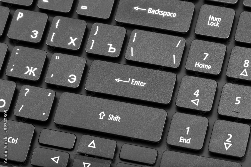 Electronic collection - laptop keyboard with key enter Electronic collection - laptop keyboard with key enter
