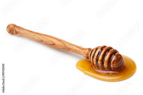 Wooden honey dipper