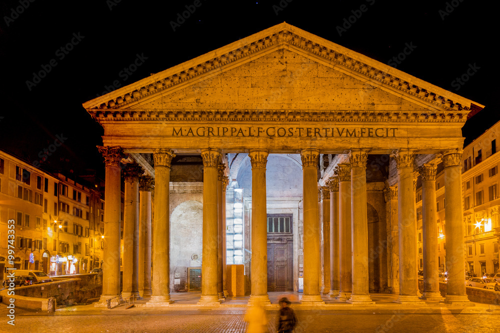 night view of Pantheon in Rome