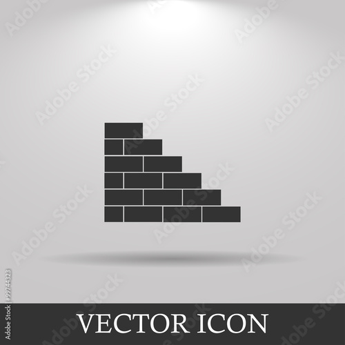 bricks icon. Flat