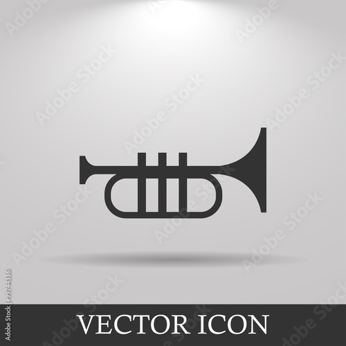 Trumpet icon. Flat