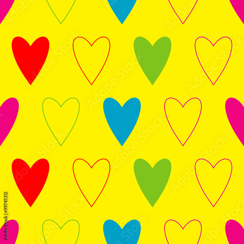 Seamless vector background with decorative hearts