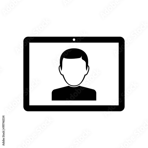 profile account on the screen of tablet