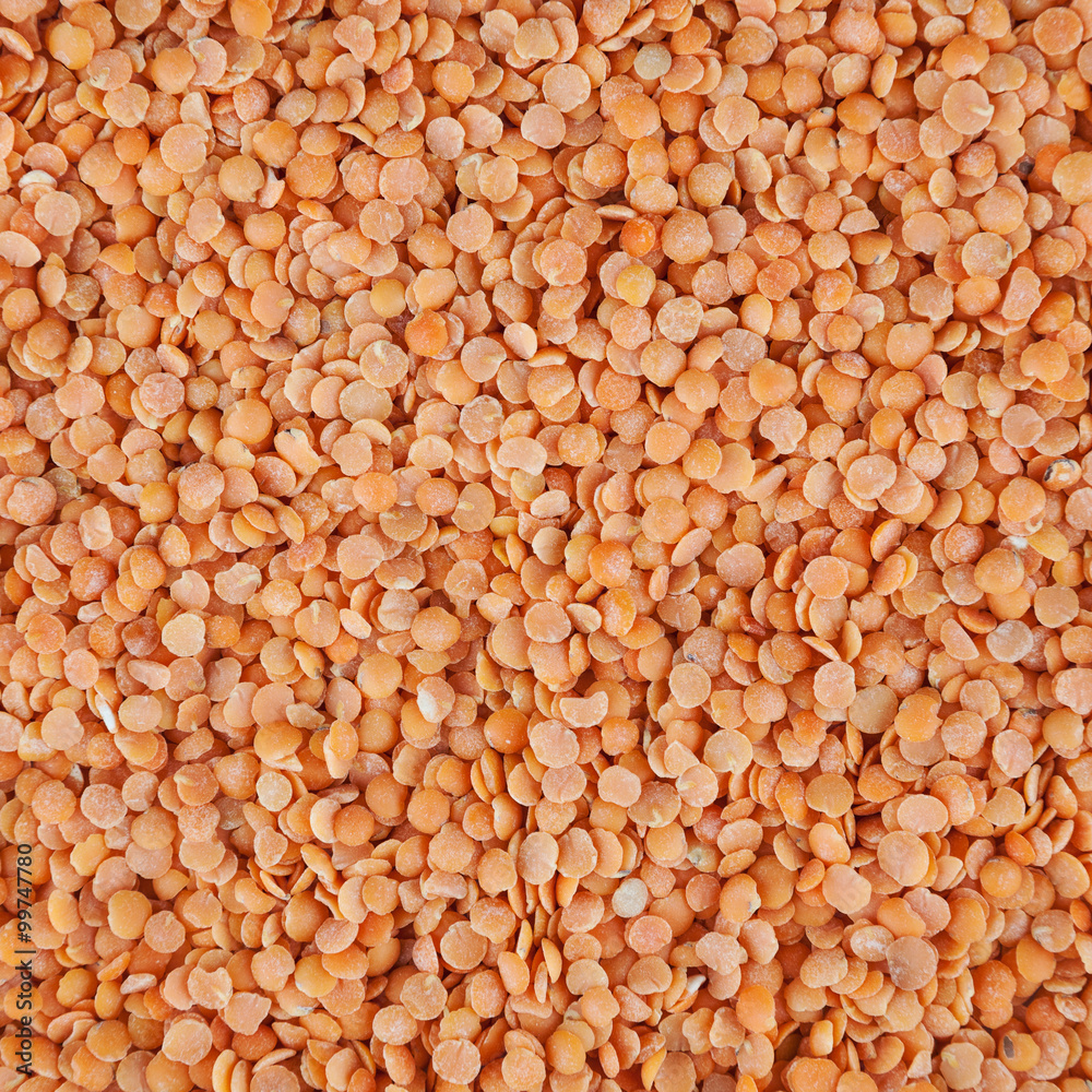 Red lentil background Red lentil background