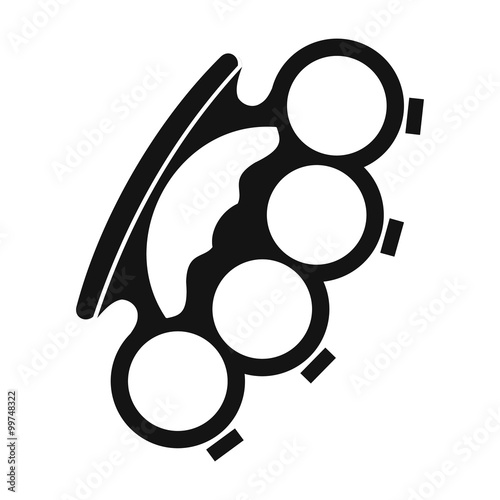 Brass knuckles black simple icon