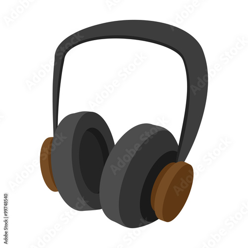 Big headphones cartoon icon