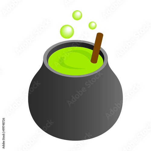 Witch cauldron with green potion