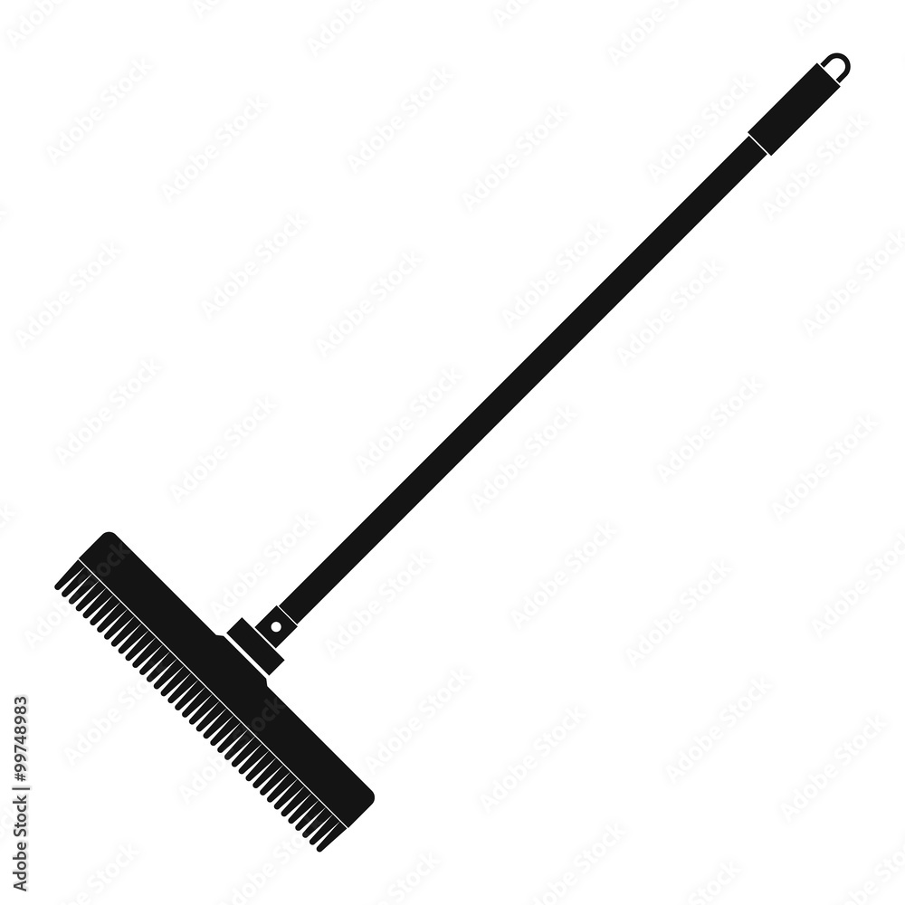 Plastic broom black simple icon Plastic broom black simple icon