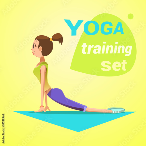 Yoga retro cartoon