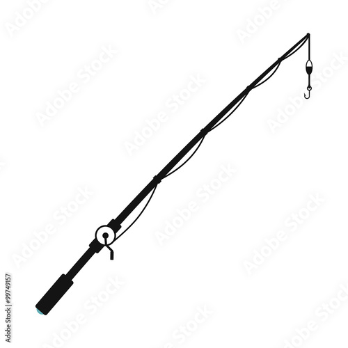 Fishing rod black simple icon