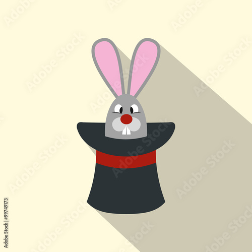 Rabbit appearing from a top magic hat