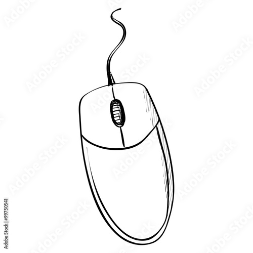 Computer mouse. Doodle style