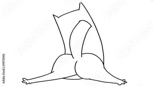 Cat Twerking. Booty dance. Hand drawn animation. Stock footage.
