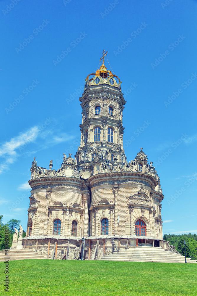 Baroque architecture, the Orthodox Church in Dubrovitsy (Moscow region). The temple was built in honor of the Mother of God.