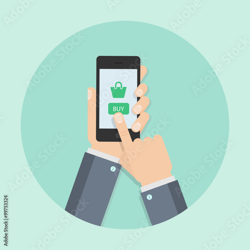 Mobile shopping vector concept