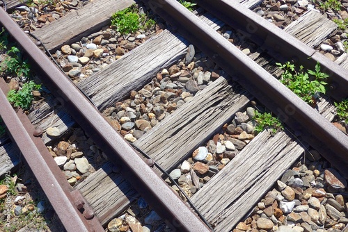 The close view of railway track 