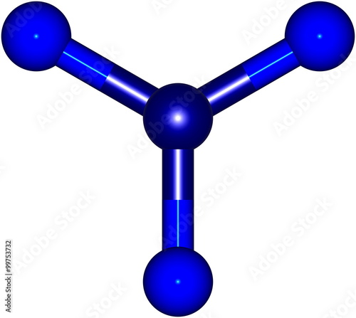 Boron trifluoride molecular structure isolated on white photo