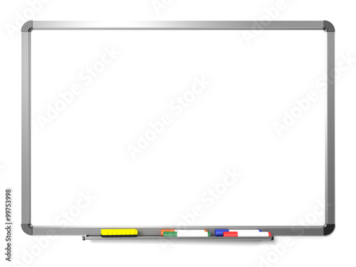 Whiteboard mit Stifte und Schwamm photo