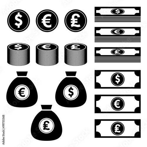 Currency, finance, money icon. Vector eps10