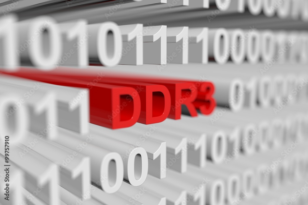 DDR3 is represented as a binary code with blurred background