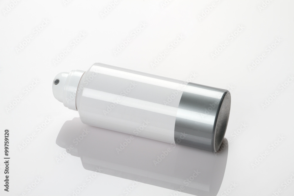 White Deodorant Perfume Can or Bottle with reflection White Deodorant Perfume Can or Bottle with reflection