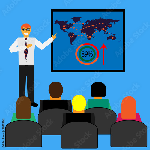 Businessman making presentation. Business seminar.