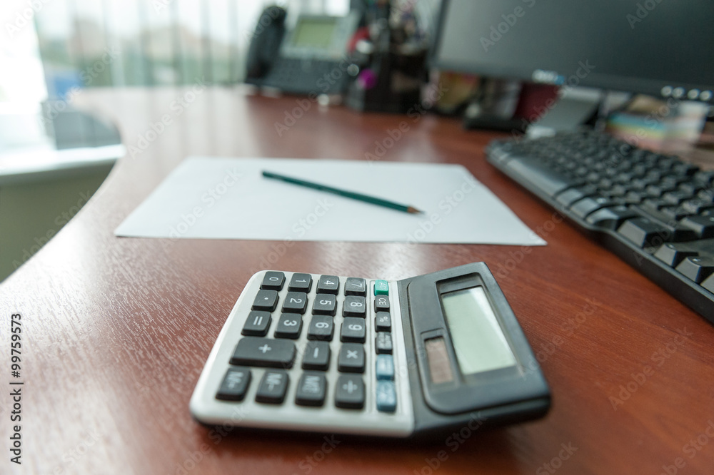 Calculator on Office Descktop Calculator on Office Descktop