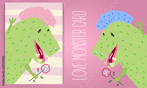 Love card funny monster