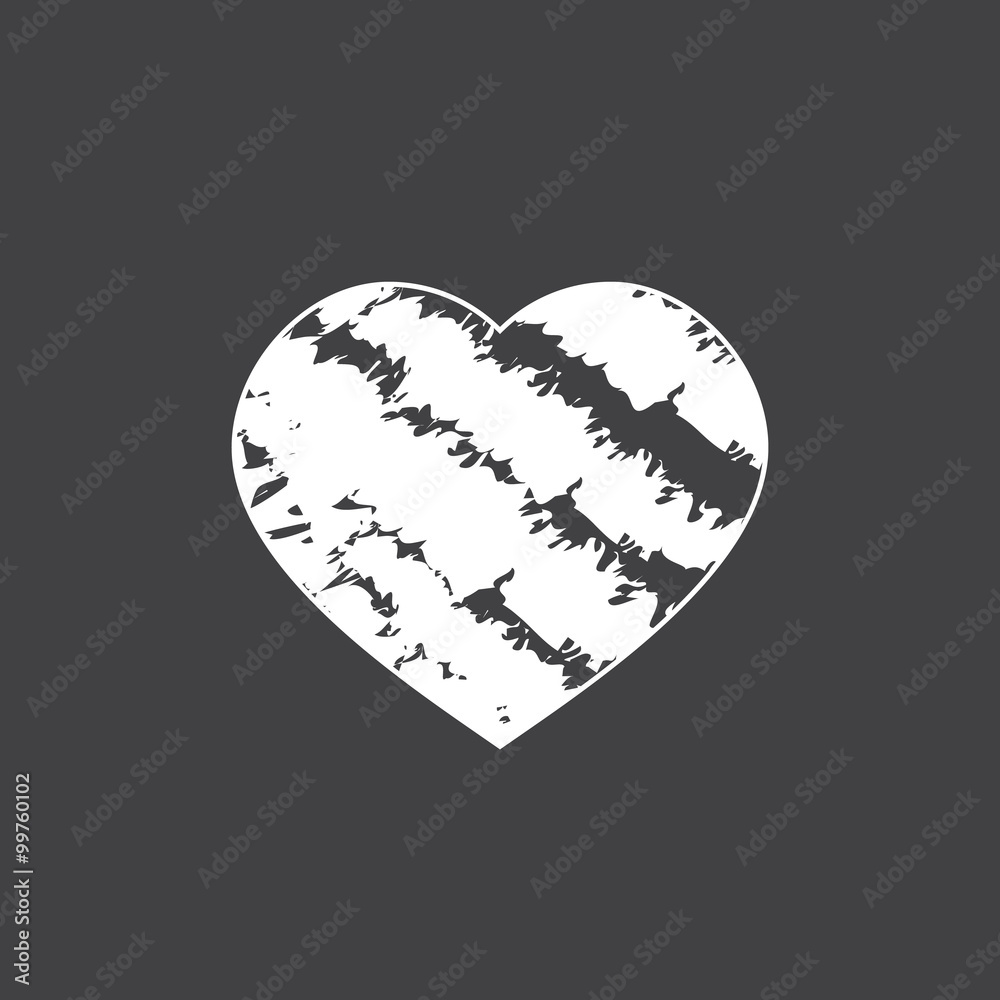 Hand-drawn painted heart, vector element for your design
