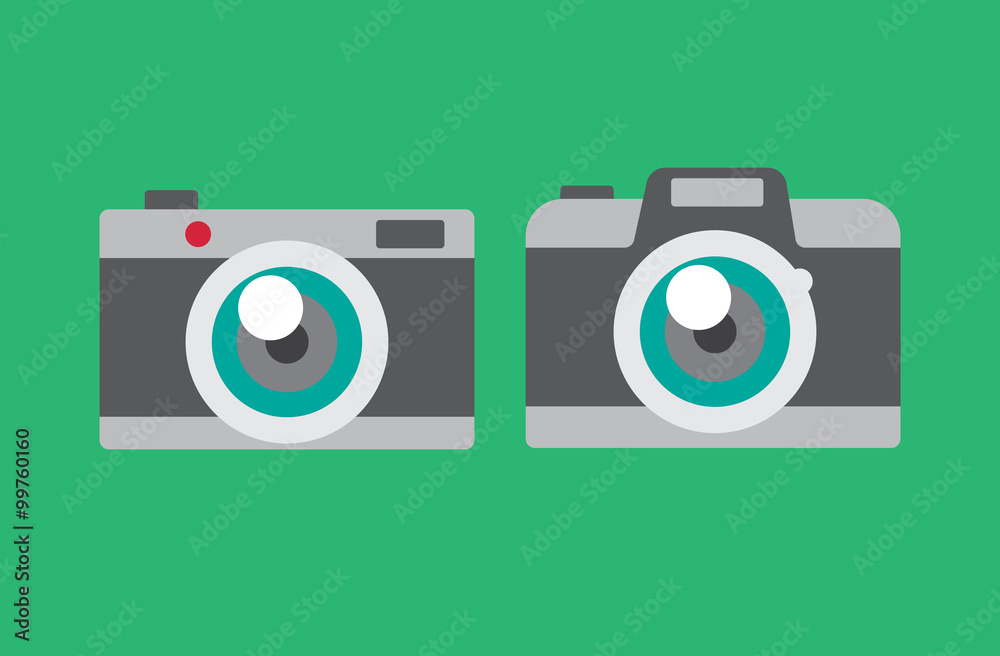 Photo camera flat vector icons Photo camera flat vector icons