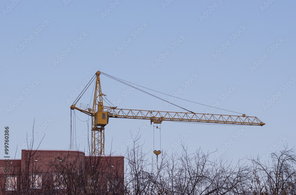 construction crane and blue sky
