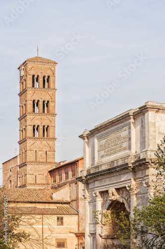 Arch of Titus and Basilica di Santa Francesca Romana
