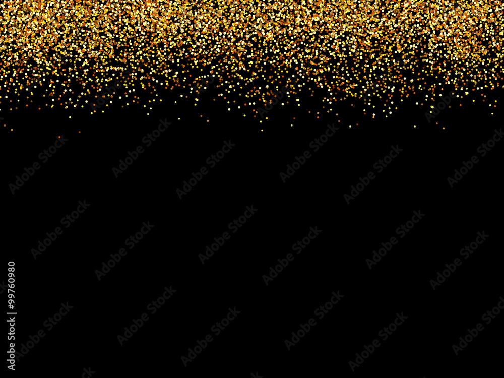abstract gold glittering stars black background.golden glitter texture.
