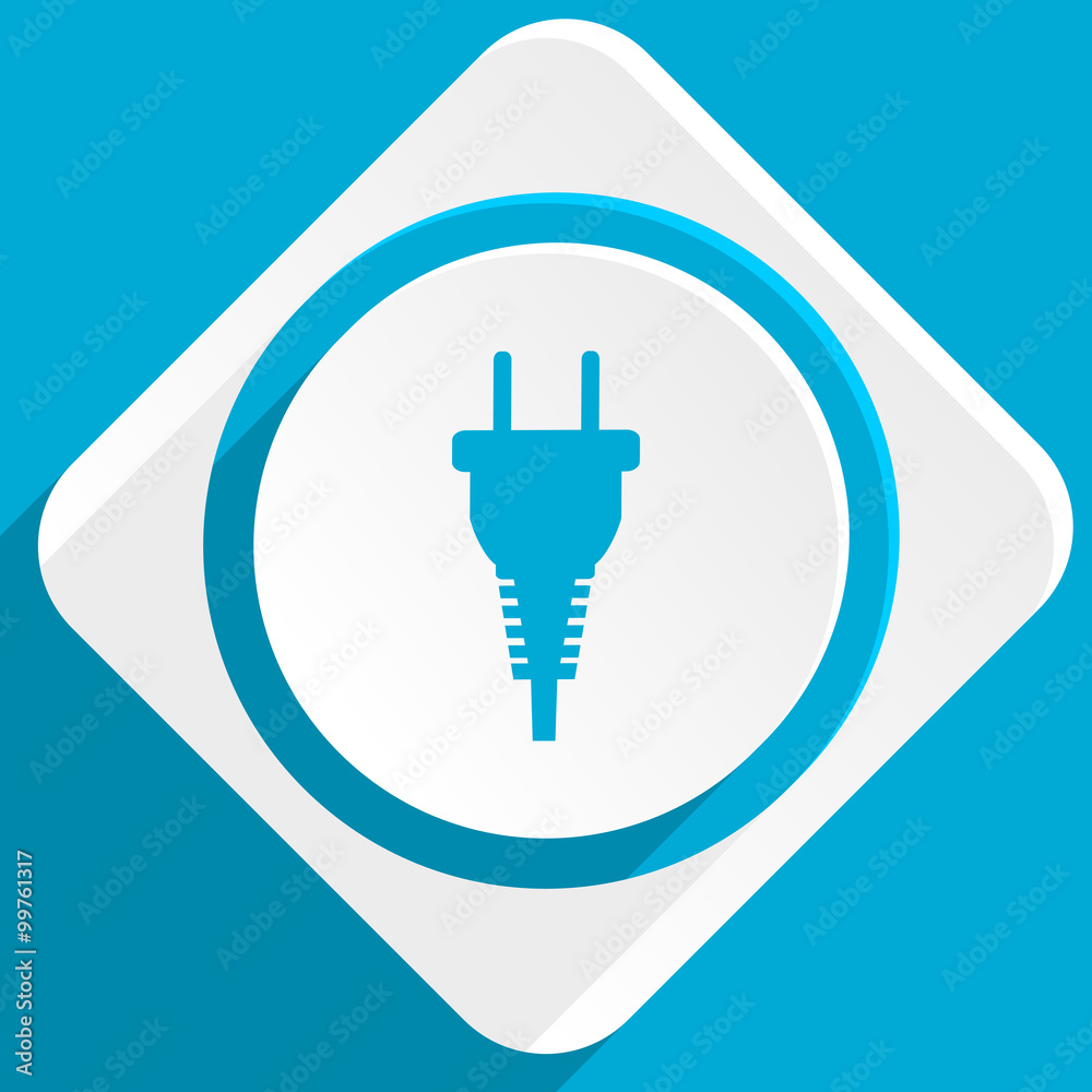 plug blue flat design modern icon for web and mobile app plug blue flat design modern icon for web and mobile app