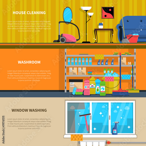 Cleaning Banners Set 