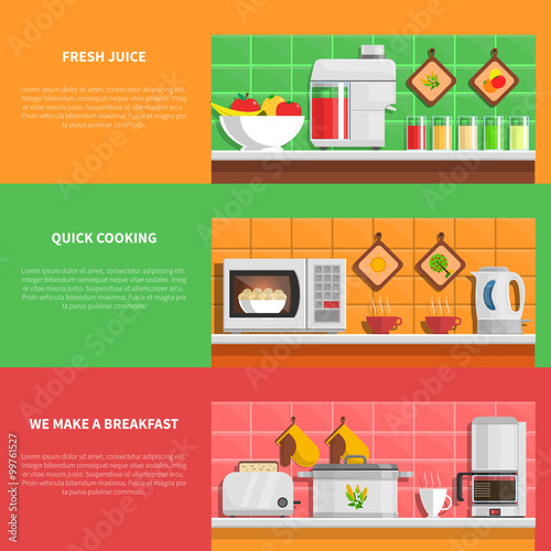 Household Appliances Banners Set 
