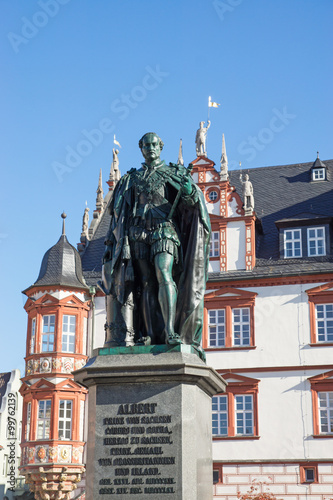 Prinz-Albert-Denkmal undStadthaus in Coburg, Deutschland