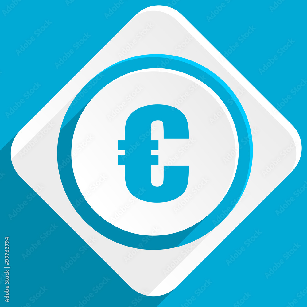 euro blue flat design modern icon for web and mobile app euro blue flat design modern icon for web and mobile app