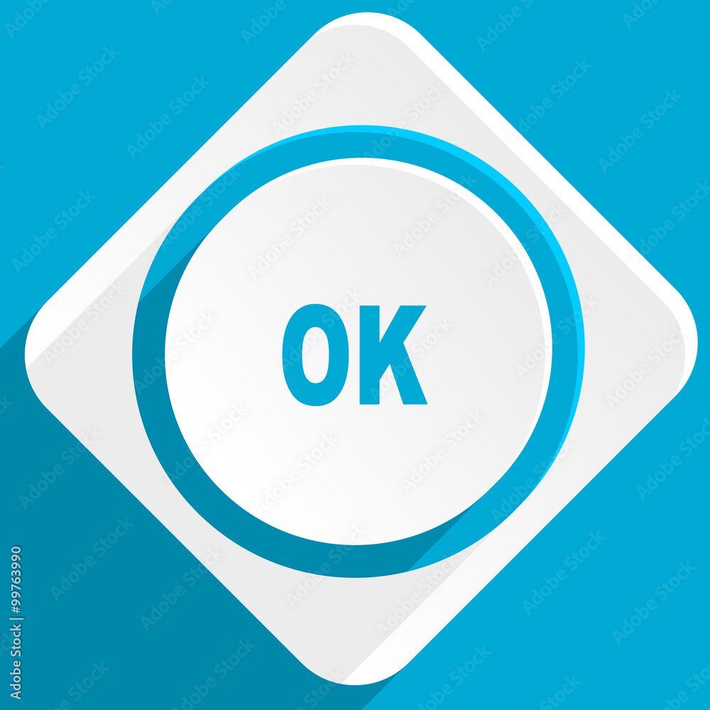 ok blue flat design modern icon for web and mobile app ok blue flat design modern icon for web and mobile app